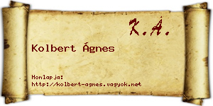Kolbert Ágnes névjegykártya