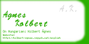 agnes kolbert business card